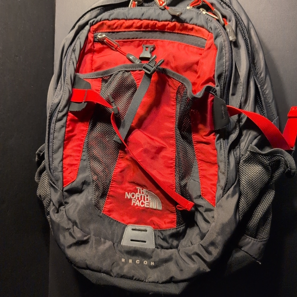 The North Face Men's Red and Black Backpack